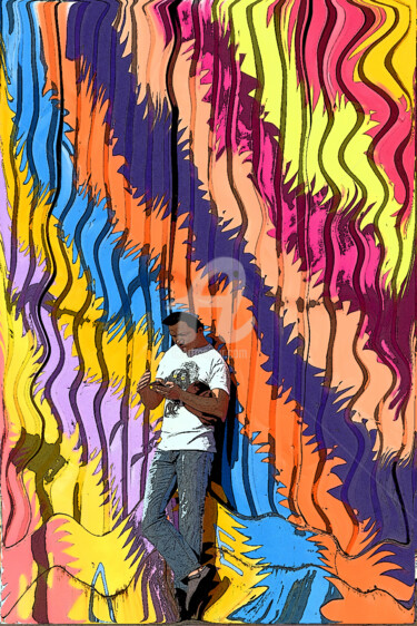 Arts numériques intitulée "Mur arc en ciel" par Serge Nouchi, Œuvre d'art originale, Autre