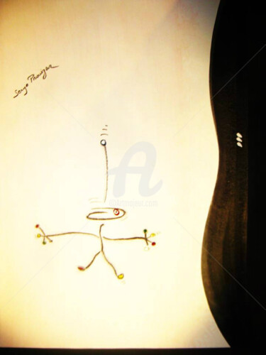 Dessin intitulée "Alien" par Serge Prowizur, Œuvre d'art originale, Fusain