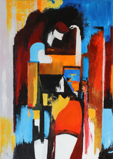 Картина под названием "JAZZ. No. 1. G-majo…" - Serge Ra, Подлинное произведение искусства, Масло