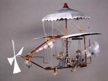 Sculpture titled "OMBELLIBUS" by Serge Reynaud (Art of Flying), Original Artwork, Mixed Media