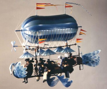Скульптура под названием "SILVER  SWAN" - Serge Reynaud (Art of Flying), Подлинное произведение искусства, Мультимедиа