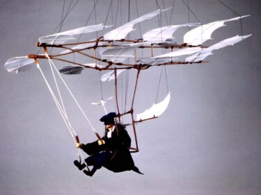 「MARIUS  VENTILATEUR」というタイトルの彫刻 Serge Reynaud (Art of Flying)によって, オリジナルのアートワーク, ミックスメディア