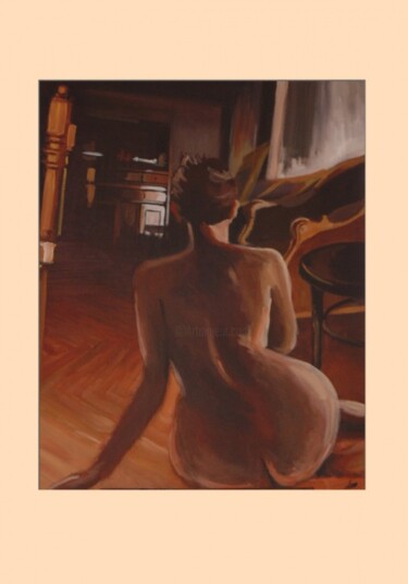 Painting titled "Borcu4" by Serge Salis, Original Artwork, Oil Mounted on Wood Stretcher frame
