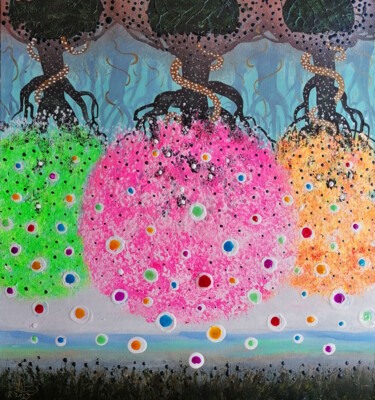 Картина под названием "Небесный сад" - Serge Sunne, Подлинное произведение искусства, Акрил