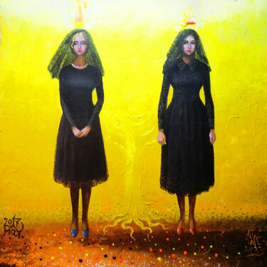 Pintura titulada "Dames de Amarillo" por Serge Sunne, Obra de arte original, Acrílico