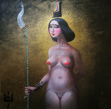 Schilderij getiteld "Isis undressed" door Serge Sunne, Origineel Kunstwerk, Acryl