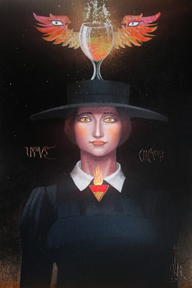 Schilderij getiteld "Widow Clicquot" door Serge Sunne, Origineel Kunstwerk, Acryl