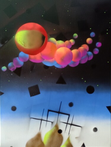 Pintura intitulada "Flying over superst…" por Sergei Andreev, Obras de arte originais, Tinta spray