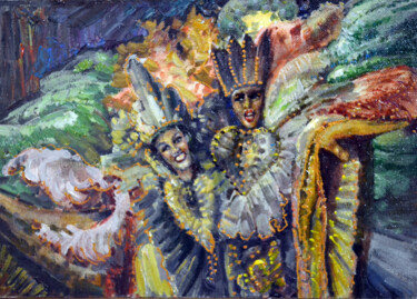 Pintura titulada "Сarnival" por Sergei Lisitsyn, Obra de arte original, Oleo Montado en Cartulina