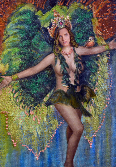 Pittura intitolato "Heavenly Dancer" da Sergei Lisitsyn, Opera d'arte originale, Olio