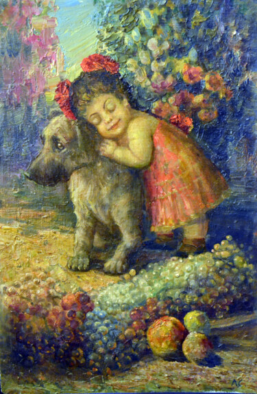 Peinture intitulée "Tenderness" par Sergei Lisitsyn, Œuvre d'art originale, Huile Monté sur Carton