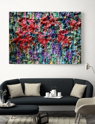 Painting titled "Red dunes of Yarads_" by Sergei Safaev, Original Artwork, Acrylic Mounted on Wood Stretcher frame