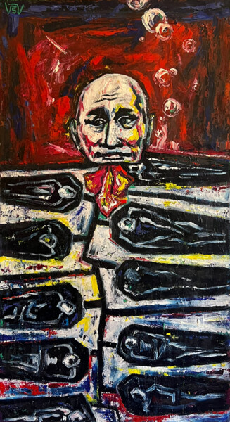 Pintura intitulada "Requiem for proleta…" por Sergei Voinovski, Obras de arte originais, Óleo