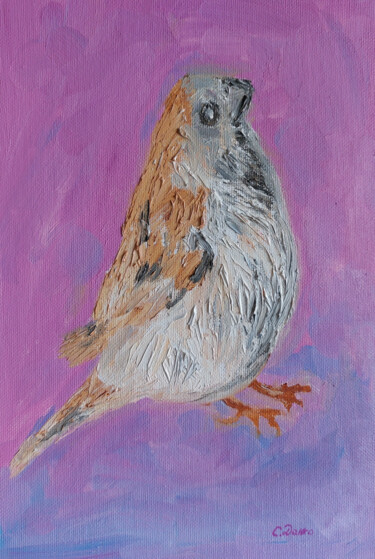绘画 标题为“The Proud Sparrow” 由Sergej Danko, 原创艺术品, 油