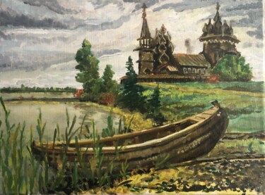 Painting titled "boat" by Sergejs Matjušenko, Original Artwork, Oil