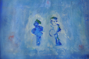 Peinture intitulée "La vie en bleu" par Serge Leroux, Œuvre d'art originale, Acrylique