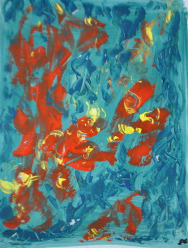 Peinture intitulée "Paysage Flammes 2" par Serge Leroux, Œuvre d'art originale, Acrylique