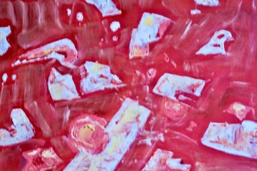 Peinture intitulée "Bestiaire rouge" par Serge Leroux, Œuvre d'art originale, Huile