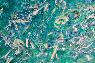 Painting titled "Ballet Bleu, Vert,…" by Serge Leroux, Original Artwork, Oil
