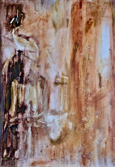 Peinture intitulée "Terre de Sienne 4" par Serge Leroux, Œuvre d'art originale, Huile