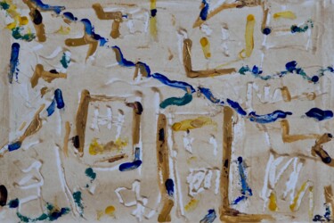 Malerei mit dem Titel "Fouilles égyptiennes" von Serge Leroux, Original-Kunstwerk, Acryl