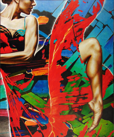Malarstwo zatytułowany „Tequila.” autorstwa Sergey And Vera, Oryginalna praca, Olej Zamontowany na Drewniana rama noszy