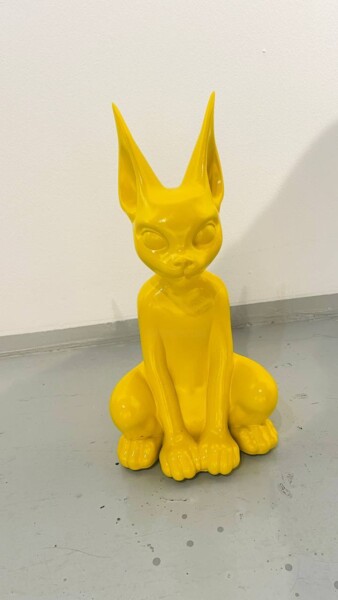 Sculpture titled "Gargoyle yellow" by Sergey Bedrosov, Original Artwork, Ceramics