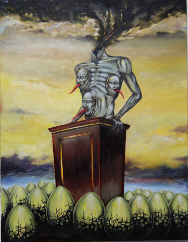 Peinture intitulée "the Liar" par Sergey Kirillov, Œuvre d'art originale, Huile
