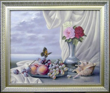 Картина под названием "still life 06/roses/" - Sergey Kolodyazhniy, Подлинное произведение искусства, Другой