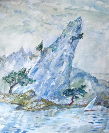 Pittura intitolato "Chinese Landscape" da Sergey Kostin, Opera d'arte originale, Acquarello