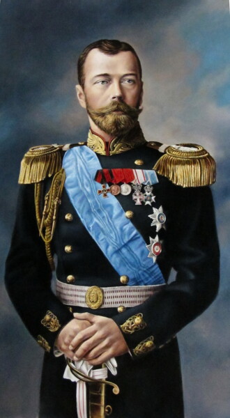 "Emperor Nicholas II" başlıklı Tablo Sergey Kuzmin tarafından, Orijinal sanat, Petrol Diğer sert panel üzerine monte edilmiş