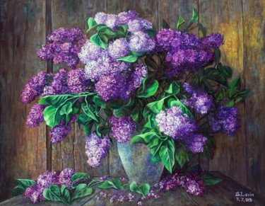 Painting titled "lilac" by Sergey Levin, Original Artwork, Oil