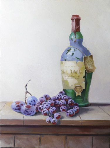 Pintura titulada "Still life fruits a…" por Sergey Miqayelya, Obra de arte original, Oleo Montado en Bastidor de camilla de…