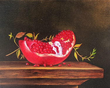 Pintura titulada "Still life with pom…" por Sergey Miqayelya, Obra de arte original, Oleo Montado en Bastidor de camilla de…