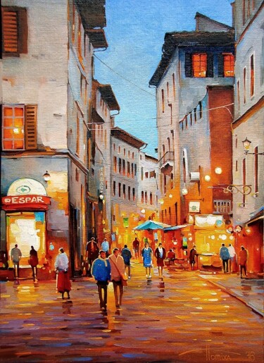 Painting titled "Florence. Evening l…" by Sergey Potikha, Original Artwork, Oil