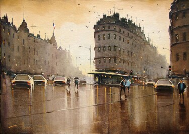 Pittura intitolato "После дождя. Париж" da Sergey Potikha, Opera d'arte originale, Olio