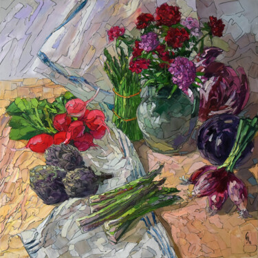 Картина под названием "Carnation and Veget…" - Sergey Sovkov, Подлинное произведение искусства