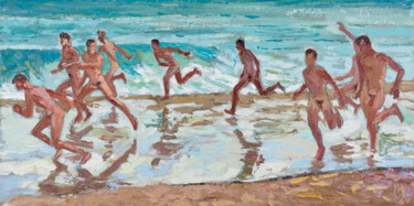 Peinture intitulée "On the Seashore" par Sergey Sovkov, Œuvre d'art originale, Huile