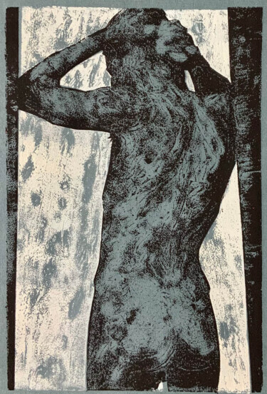 Printmaking titled "In the shower 9" by Sergey Sovkov, Original Artwork, Collagraphy
