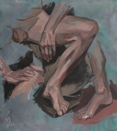 Pittura intitolato "Body parts. Etude" da Sergey Sovkov, Opera d'arte originale, Acrilico