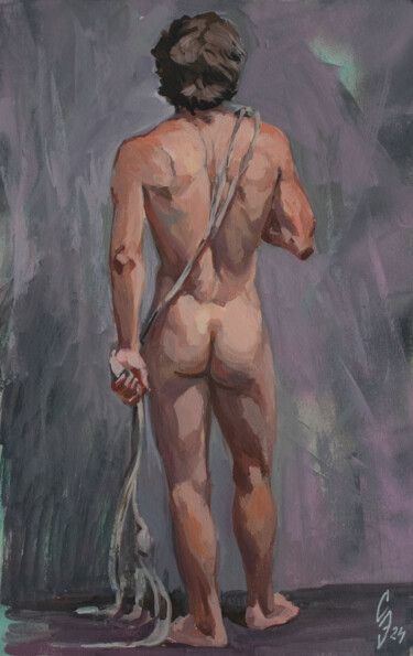 Painting titled "Lucas poses from th…" by Sergey Sovkov, Original Artwork, Acrylic