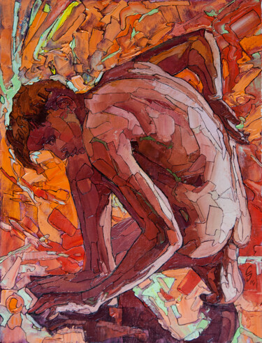 Schilderij getiteld "Orange" door Sergey Sovkov, Origineel Kunstwerk, Olie