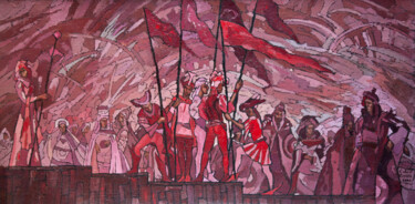 Painting titled "Red History" by Sergey Sovkov, Original Artwork