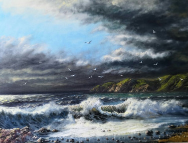 Pintura titulada "End of the storm" por Sergey Vasenkin, Obra de arte original, Oleo