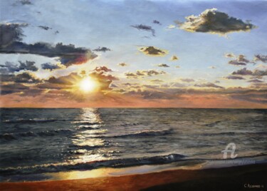 Peinture intitulée "Evening" par Sergey Lutsenko, Œuvre d'art originale, Huile