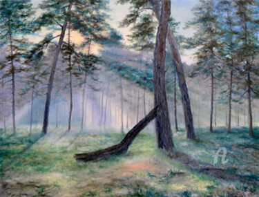 Peinture intitulée "Morning sun" par Sergey Lutsenko, Œuvre d'art originale, Huile Monté sur Châssis en bois
