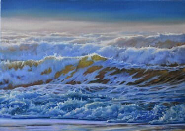 Peinture intitulée "The breath of ocean" par Serghei Ghetiu, Œuvre d'art originale, Huile
