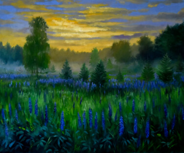 Картина под названием "The first light of…" - Serghei Ghetiu, Подлинное произведение искусства, Масло
