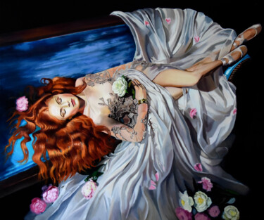 Pittura intitolato "Sleeping Beauty" da Serghei Ghetiu, Opera d'arte originale, Olio