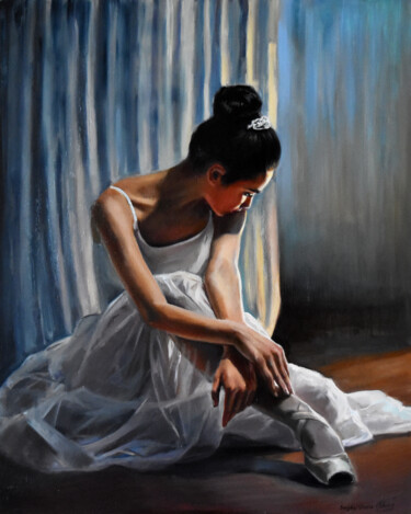 Pittura intitolato "Je suis ballerina I…" da Serghei Ghetiu, Opera d'arte originale, Olio